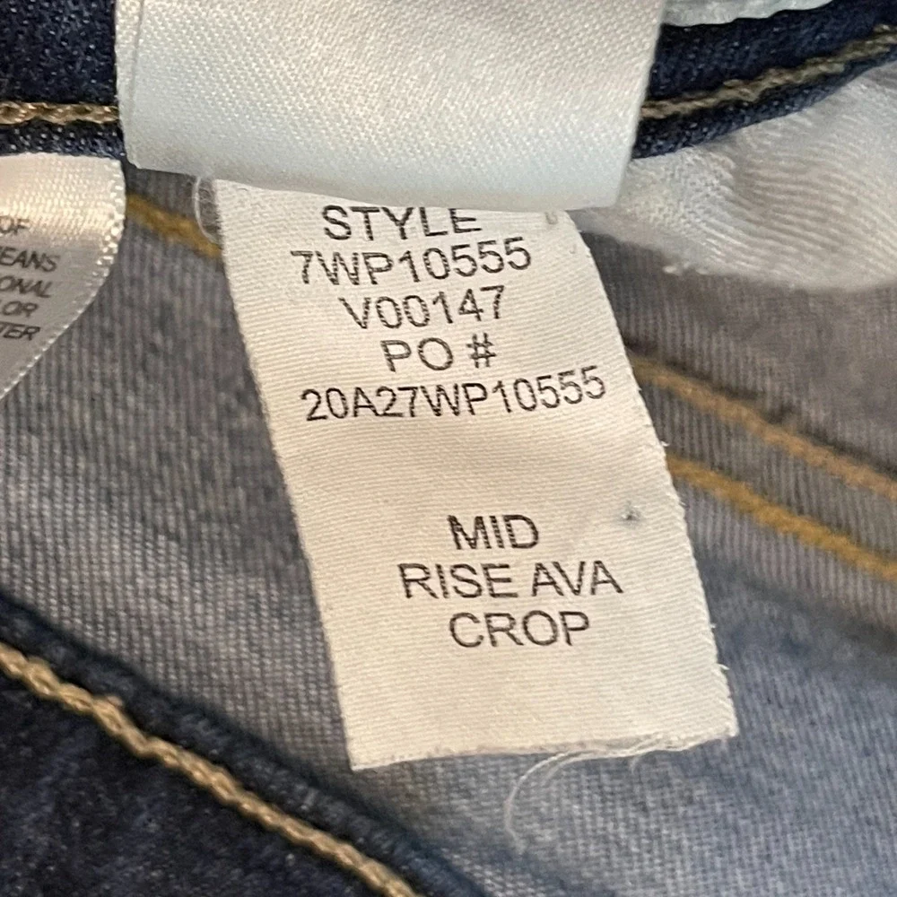 Lucky Brand Women Size 8 Mid Rise Ava Crop Dark Wash Stretch Denim Jeans